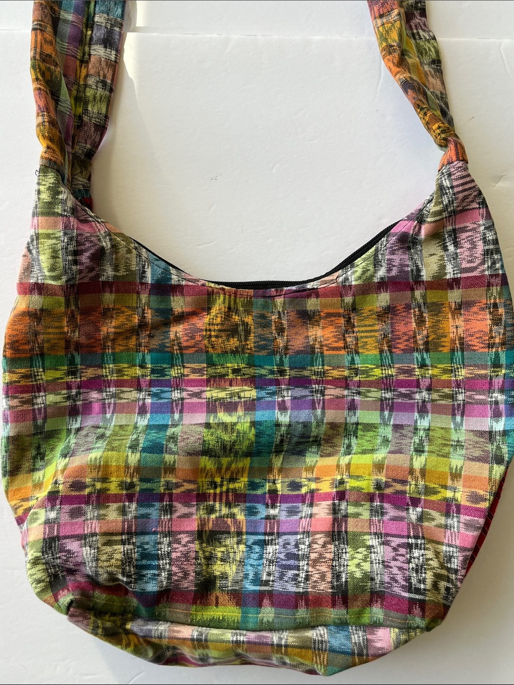Handcrafted Embroidered Crossbody Bag Zip Closure Pocket Boho Padded Strap - Picture 10 of 15
